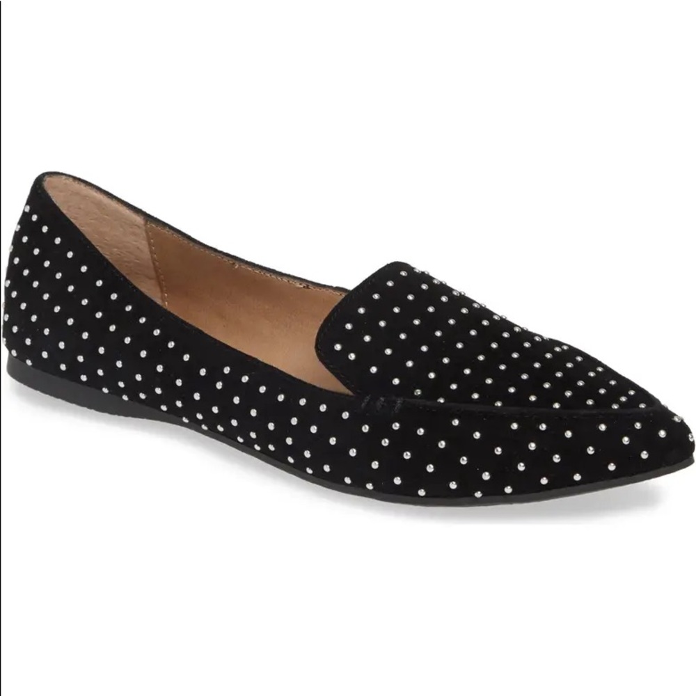New! Steve Madden black suede studded loader 8.5